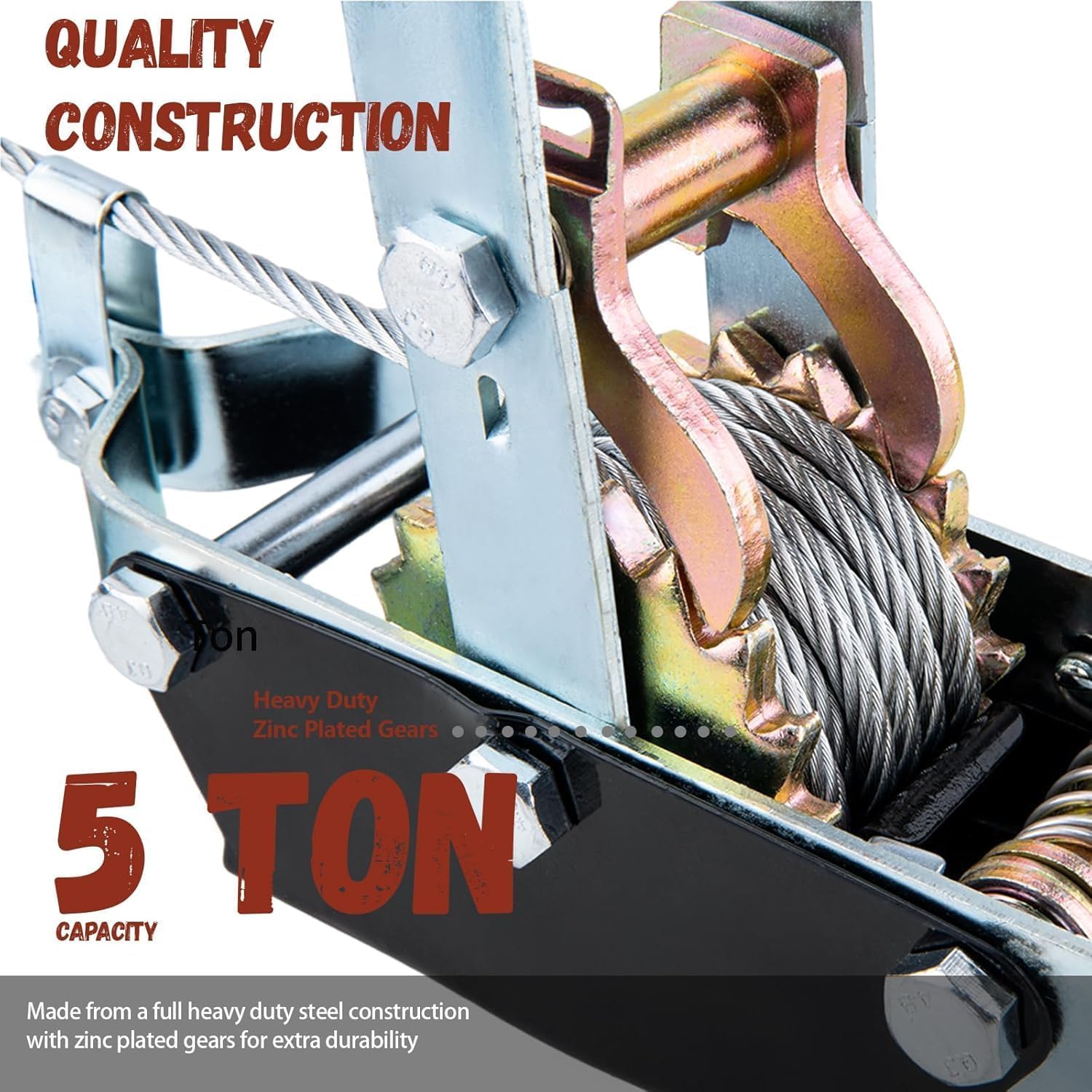 Snapklik.com : Come Along Winch, 5-Ton (10,000 Lbs) Pulling Capacity ...