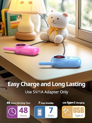 Miniatura 101 de Walkie Talkies para niños recargables, juguetes para niños y niñas de 3 a 12 años, paquete de 3 radios de 2 vías de largo alcance, regalos