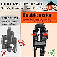 Vista 2 de BUCKLOS Frenos de disco hidráulicos MTB, bicicleta de montaña delantera izquierda 31.496 in derecha trasera 57.087 in freno hidráulico conjunto