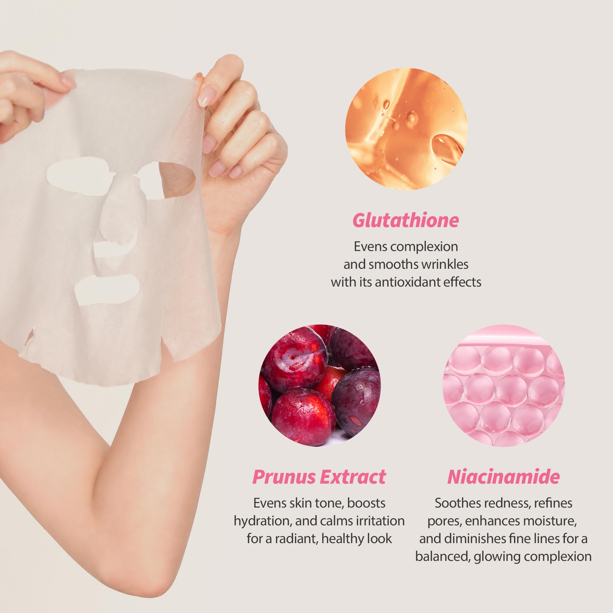 glutathione complexion MILKTOUCH Daily Korean Face Sheet Masks Pack | Niacinamide & Glutathione for Radiant, Glowy Skin | Vegan, Cruelty-Free | Effective Booster | Kbeauty (30pcs) Vitamin B Injections - HSA_FSA_eligible Bundle:6 Systems