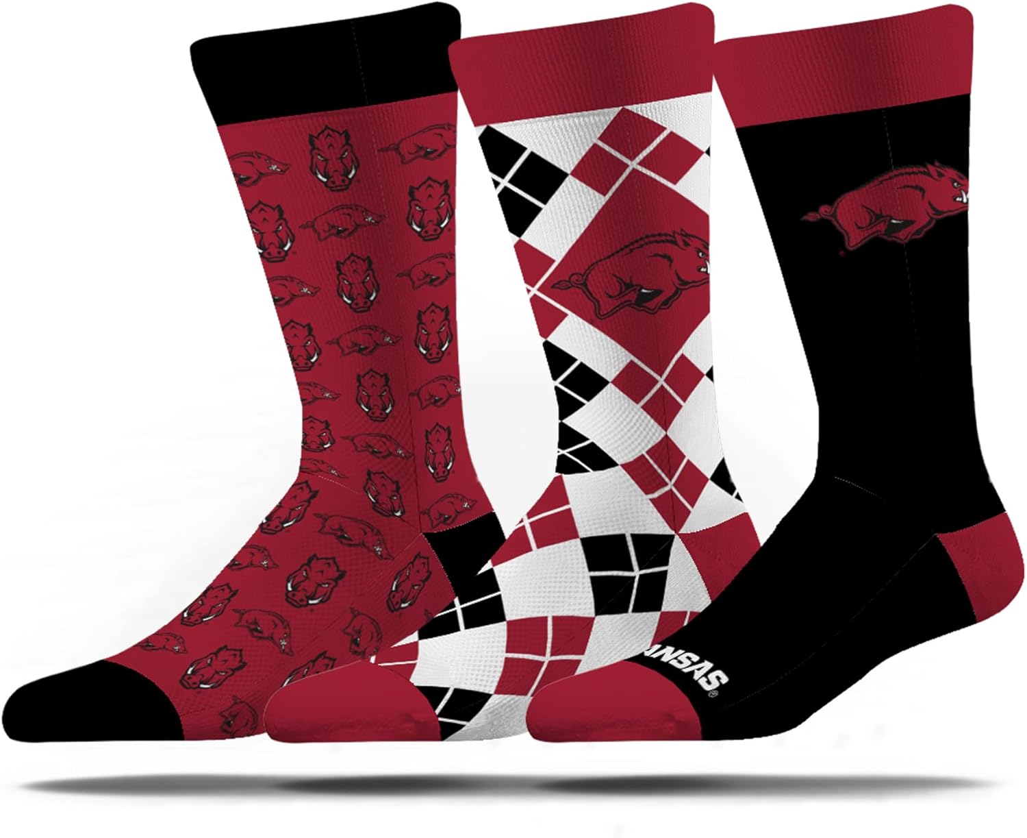 Strideline Mens NCAA Dress Socks- The Executive 3 Pack-One Size Fits Most