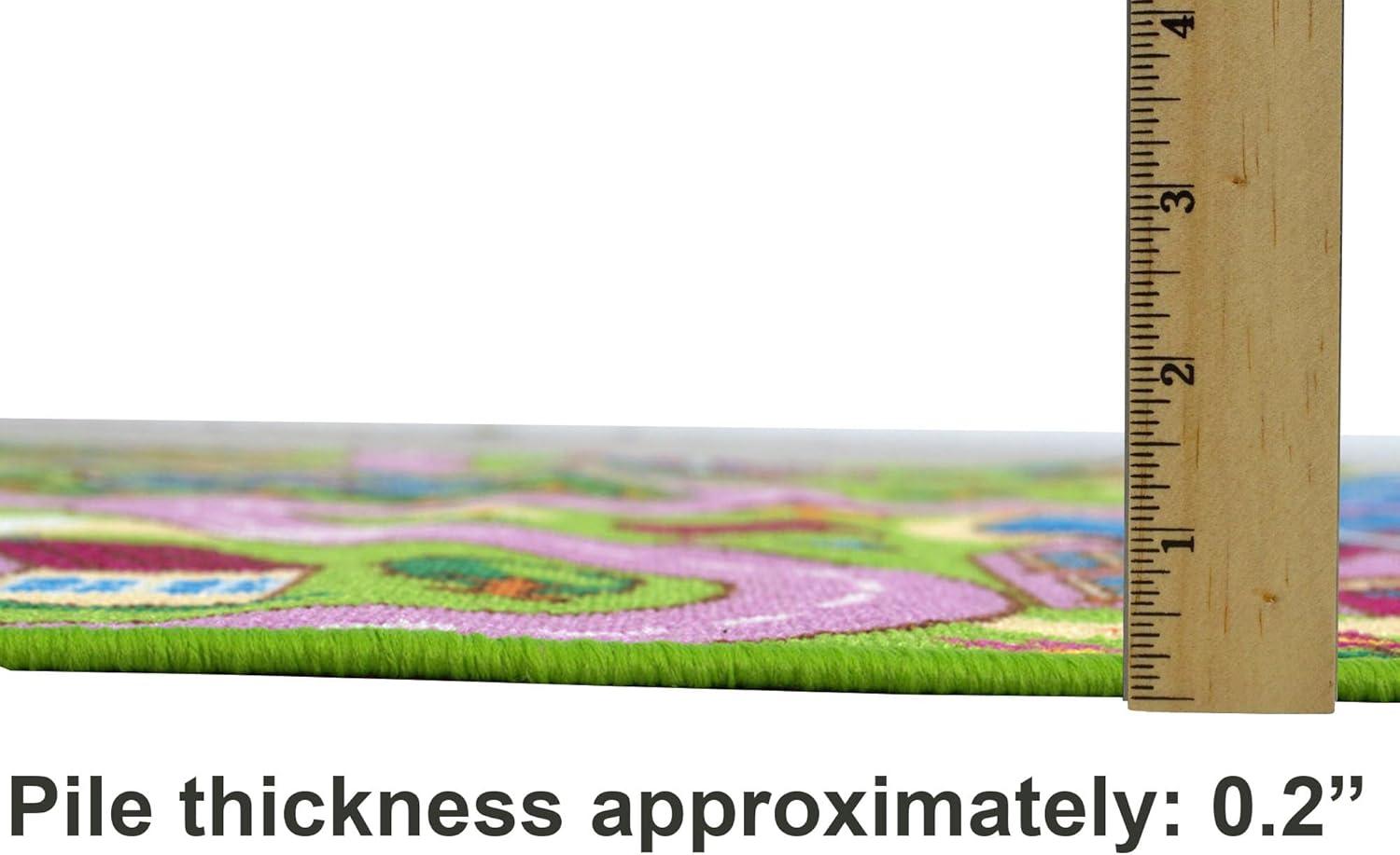 HR- Kids Rugs Dream Land Road Rugs Driving Cars City map (7'3" x 10'2") Boys/Girls/Children/Toddler-Play mat for School/Daycare/Nursery Non-Slip Carpet (Pink/Green)