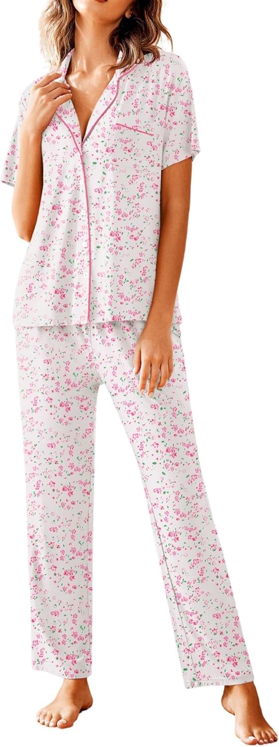 Avidlove Women Pajamas Set with Notch Collar