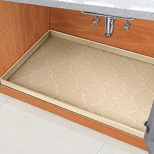 SIKADEER 31" x 19" Under Sink Mat Waterproof, Silicone Mat Kitchen Drawer Shelf and Cabinet Liner, Sink Protector for Kitchen Organizers and Storage, Boot Tray Pet Food Mats