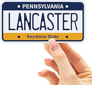 Lancaster Sticker on Pennsylvania License Plate - Eastern PA Bumper Stickers for Car - Cute Lancaster County Decal for Hydroflask & Tumbler