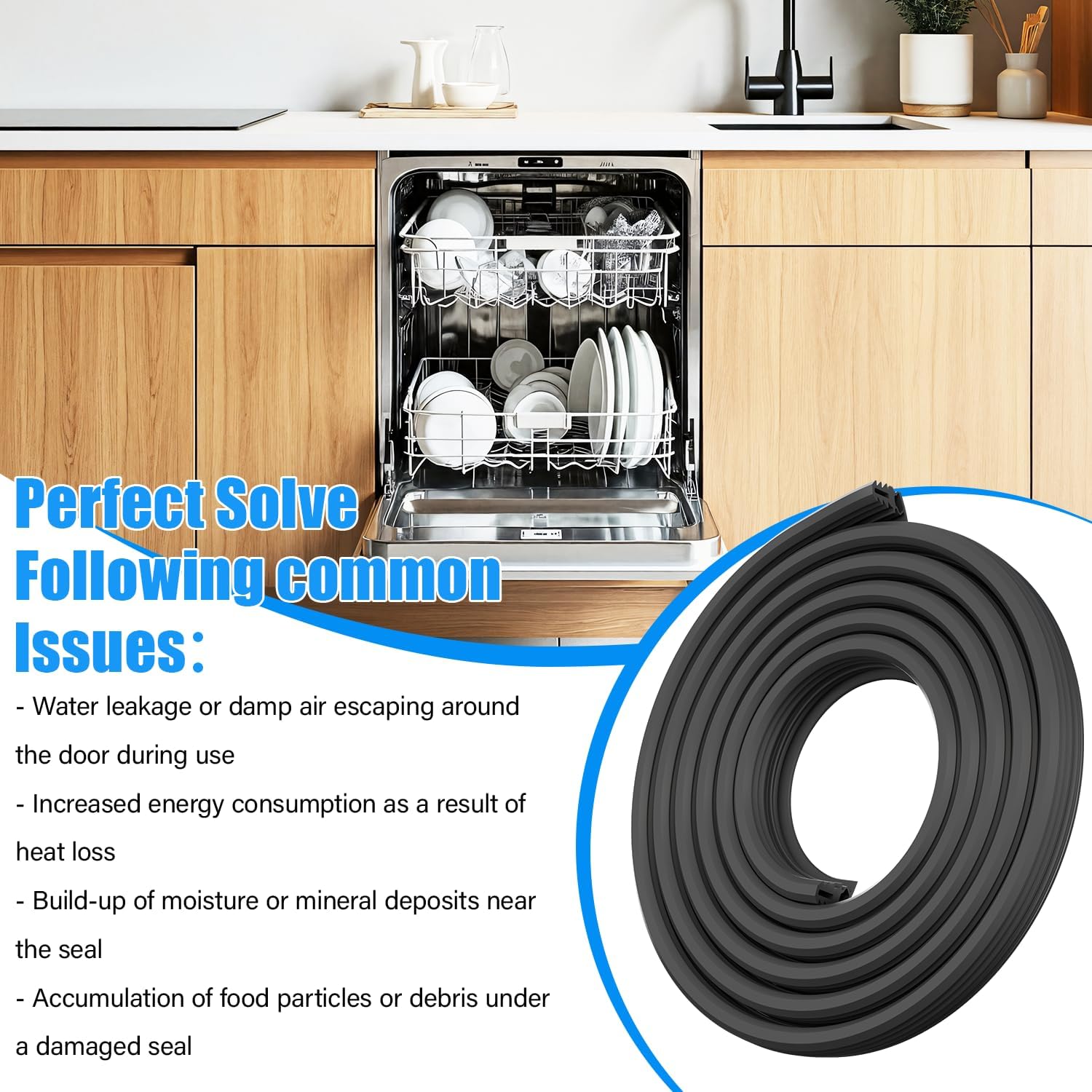 Upgrade 3920DD3005H Dishwasher Door Seal Gasket Replacement 3920DD3005A For LG Dishwasher Parts, For Kenmore Dishwasher Door Seal LDF7774ST LDF5545SS, 3920DD3005H Plastic Door Gasket-High Elasticity