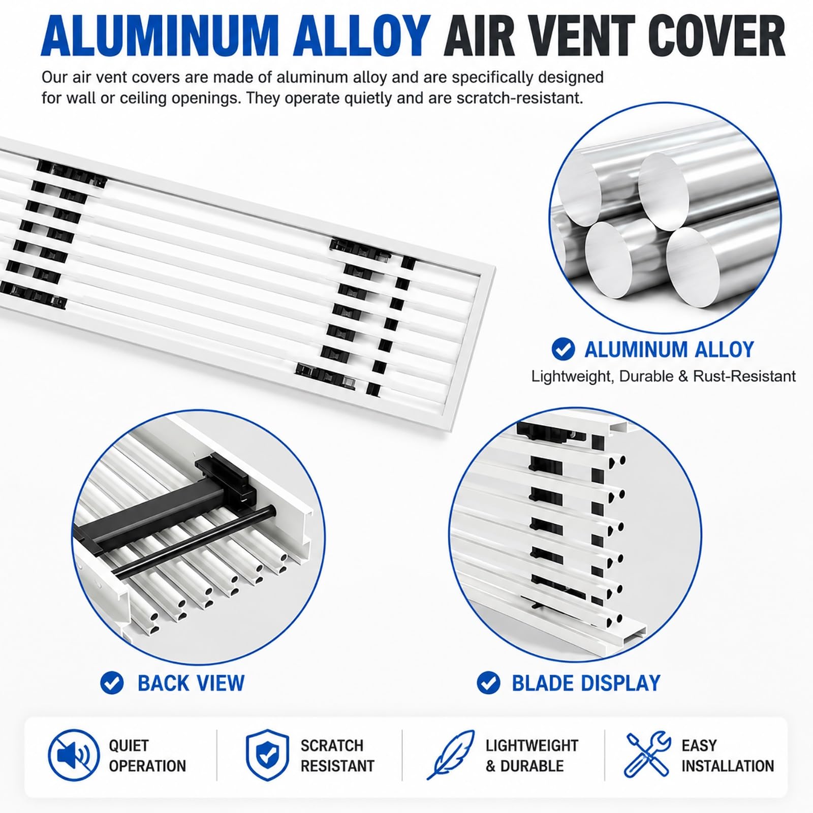 Rejilla Abatible De Aluminio con Filtro para Retorno De Aire