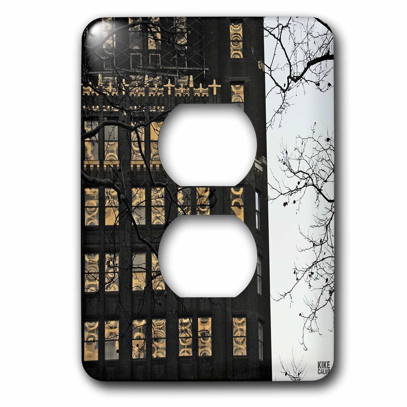 Couvercle de prise double New York City Buildings plaque déco murale