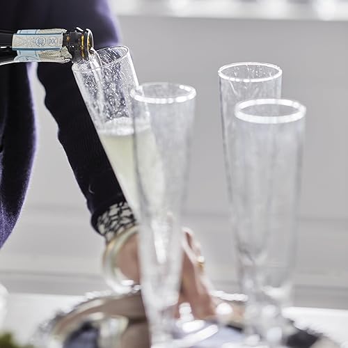 Miniatura 4 de MARIPOSA Bellini Flutes - Juego de 2 cajas de regalo de champán soplado a mano, tamaño único, transparente