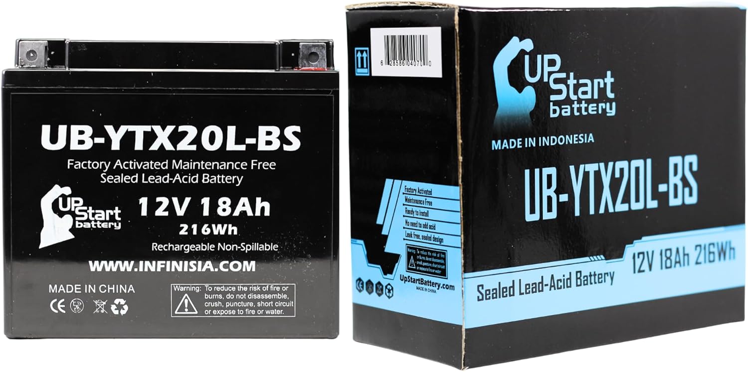 Upstart Battery UB-YTX20L-BS Battery Replacement for 2007 Yamaha XVZ13 Royal Star/Venture (All) 1300 CC Motorcycle – Factory Activated, Maintenance Free, Motorcycle Battery – 12V, 18AH, Brand Upstart Battery UB-YTX20L-BS Battery Replacement for 2007 Yamaha XVZ13 Royal Star/Venture (All) 1300 CC Motorcycle – Factory Activated, Maintenance Free, Motorcycle Battery – 12V, 18AH, Brand