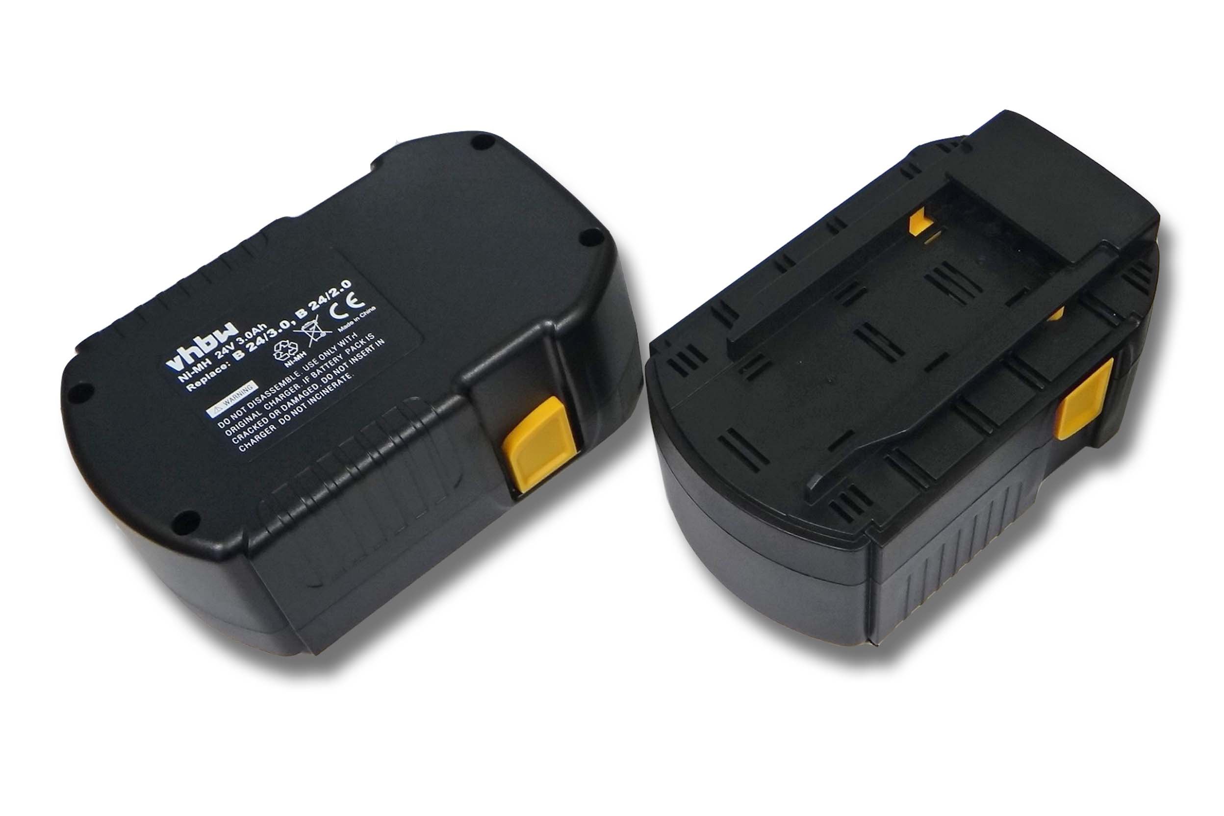 vhbw 2x NiMH akumulator 3000 mAh (24 V) pasuje do elektronarzędzi Powertools Tools Hilti SFL 24, TE 2-A, UH 240-A, WSC 55-A24, WSC 6.5, WSR 650-A