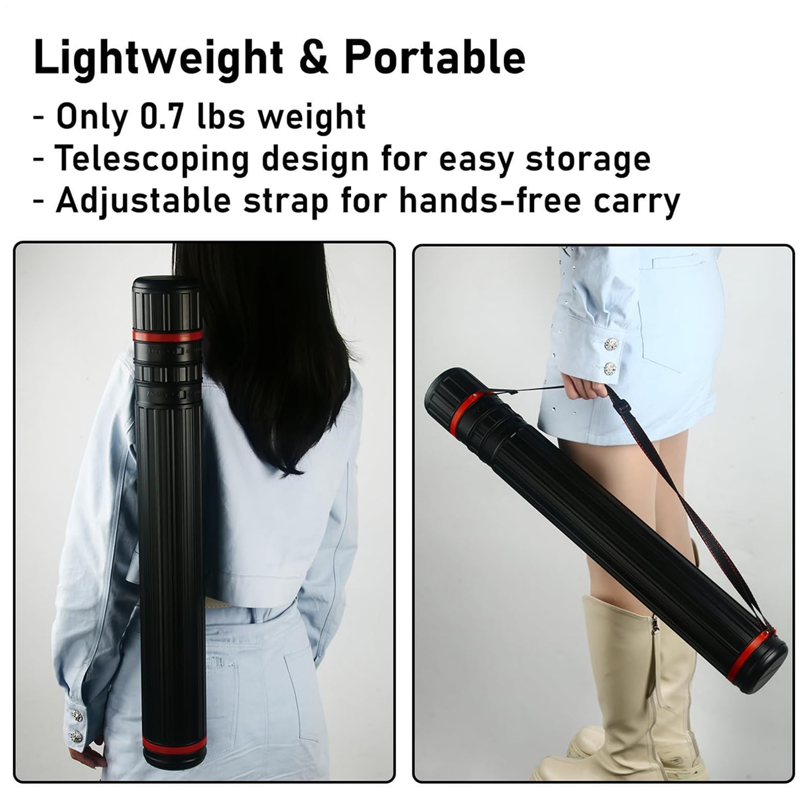 Support Télescopique Pour Affiche D'art, Tube Extensible Avec Sangle, Tube De Transport D'art