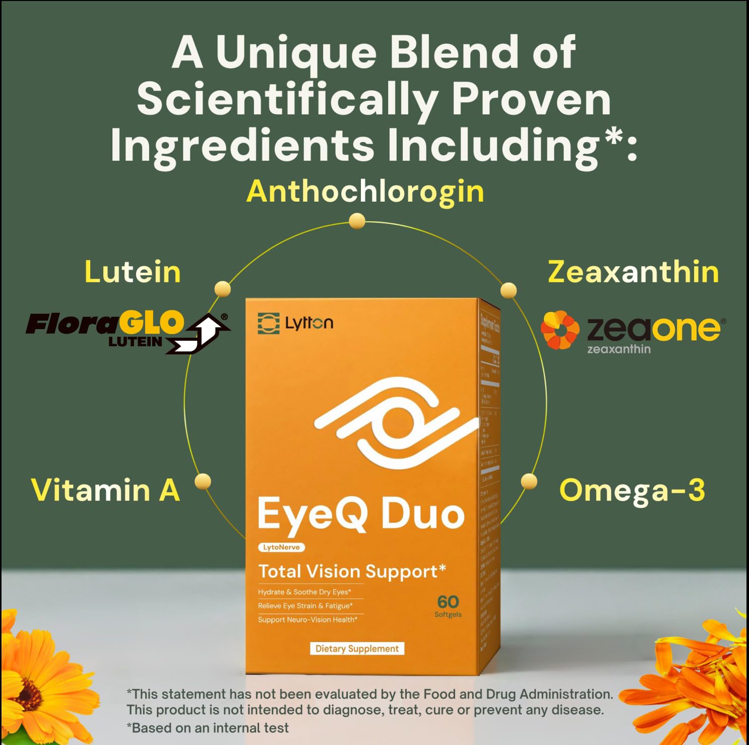 LYTTON EyeQ Duo Digital Eye & Focus Support – Patented Anthochlorogin for Brain-Eye Connection, Promotes Ocular Vitality – Rapid Visual Comfort & Natural Formula for Screen Users, 60 Softgels — Amazon image 5