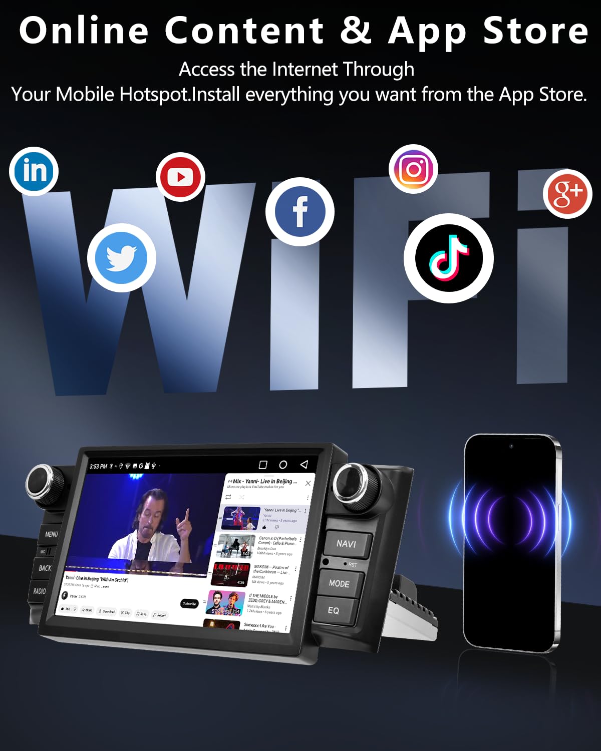 Autoradio per FIAT Grande Punto (2005-2009) con Android Auto e CarPlay | Car Radio per Linea (2007-2011), Android Stereo con Bluetooth/WiFi/Telecamera Retromarcia/Microfono/Canbus BOX