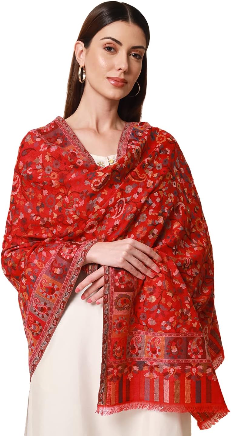 PashmodaWomen’s Kaani Wool Blend Shawl, Wrap