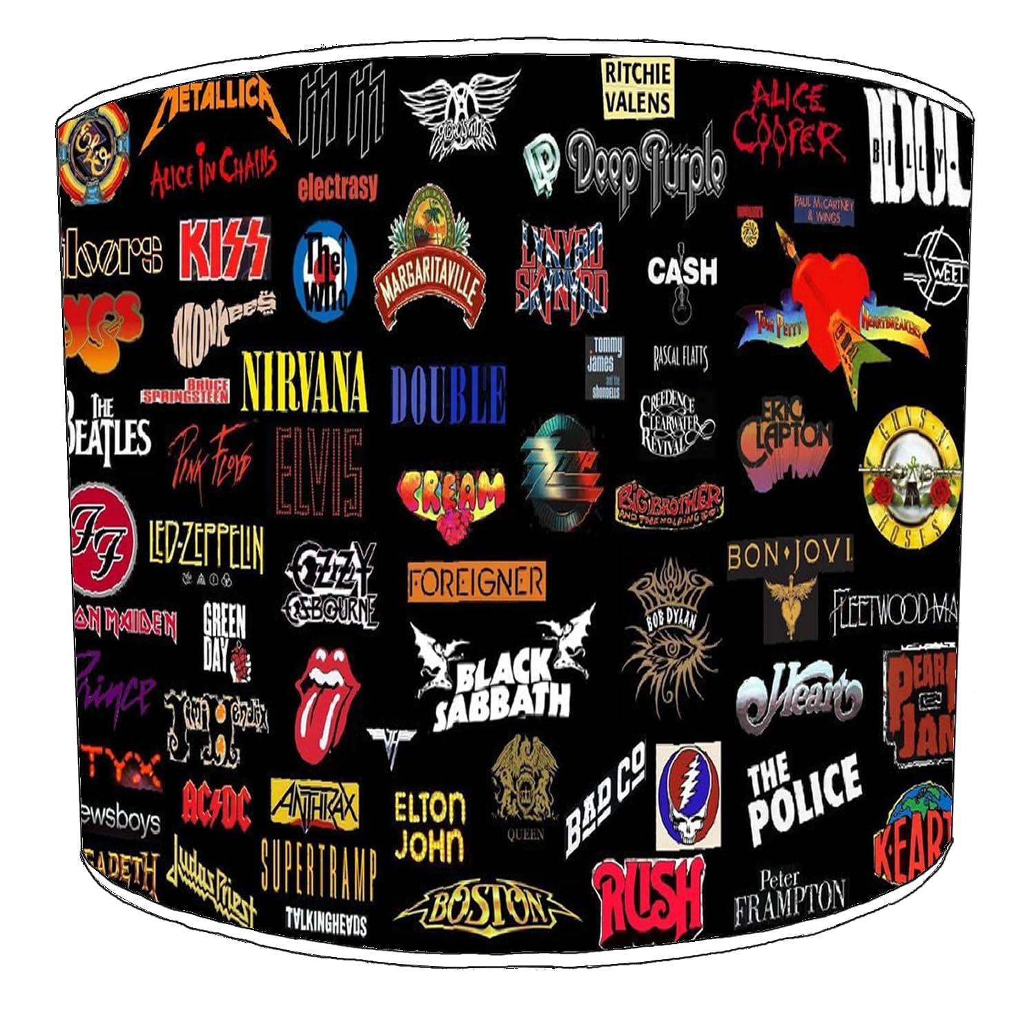 Rock Band Music Collage3 Lampshade for A Table Lamp in 3 Sizes - Free Personalisation