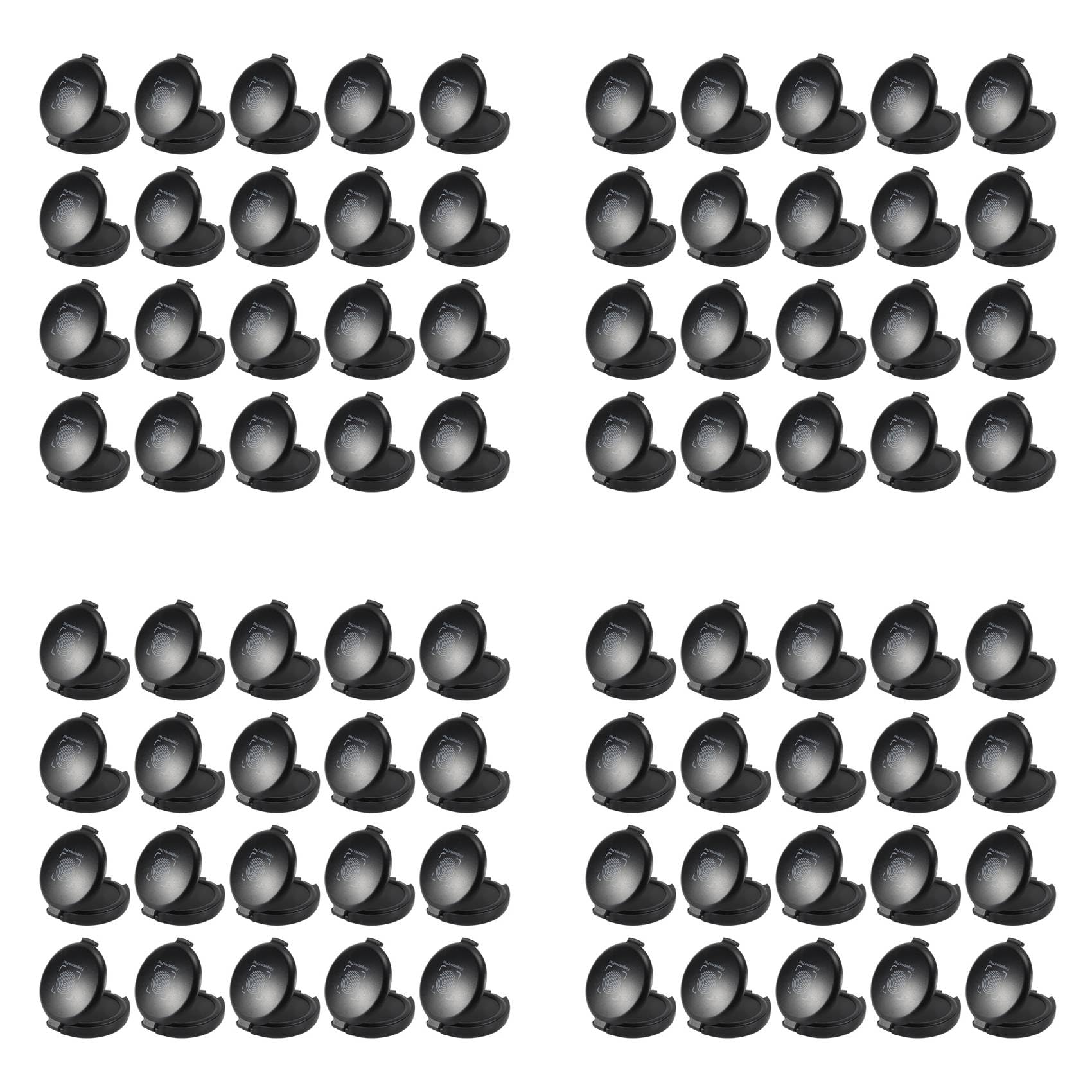 80 Pezzi di Tampone di Inchiostro per Impronte Digitali Mini Tampone di Inchiostro per Timbri Neri Forniture Notarili Identificazione ID di Sicurezza Impronte Digitali