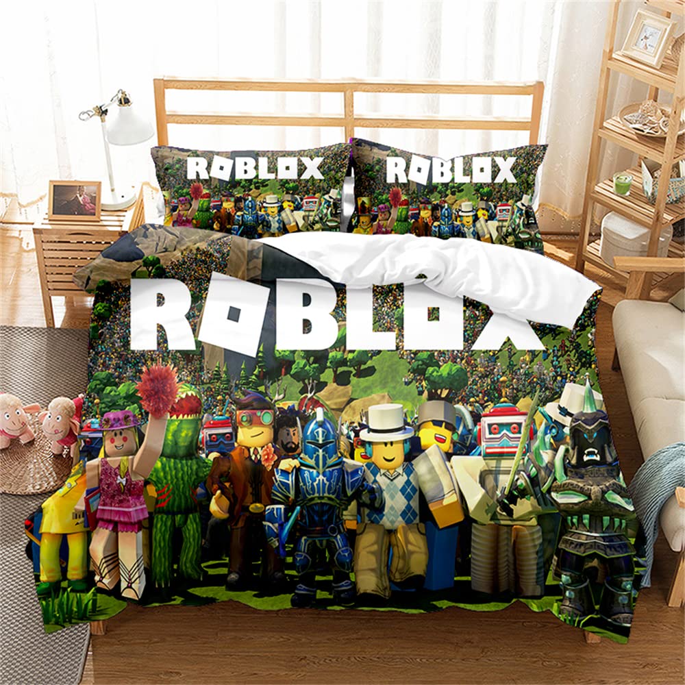 Ste-X Roblox 04 200 Thread Count Single Roblox Duvet Cover Sets 100% Egyptian Cotton Hotel Quality Ultra Soft Anti Allergic Luxury (135X200cm(Single),)