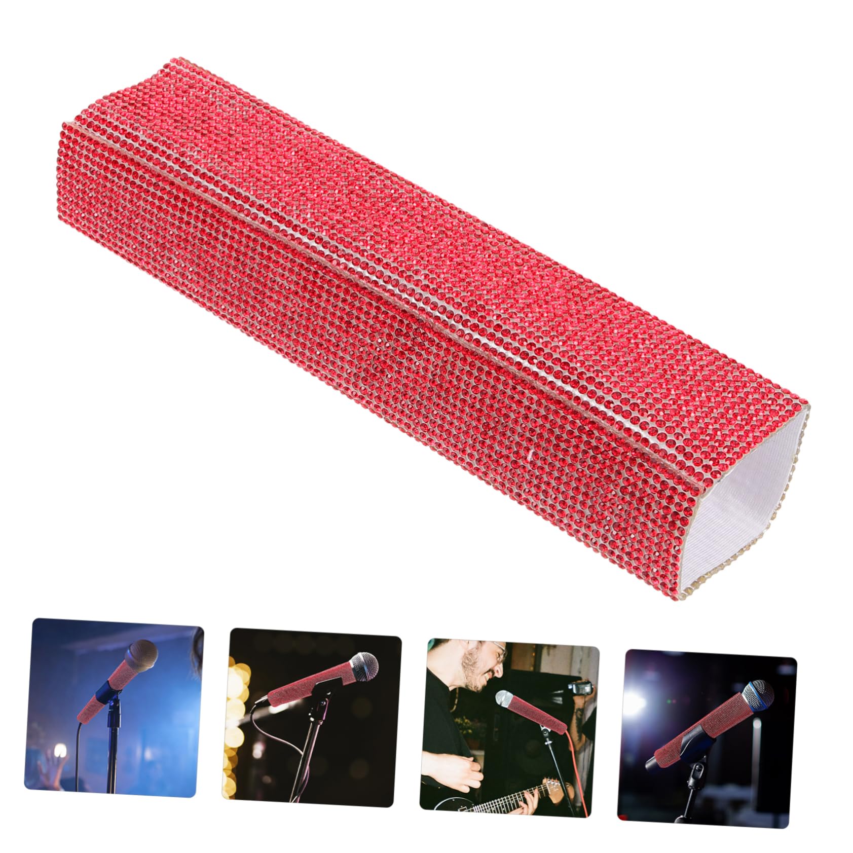Manicotto per Microfono Wireless Strass, Guaina Protettiva per Impugnatura Palmare, Copertura Portatile per Spettacoli e Cantanti, Accessorio Elegante per Microfoni senza Fili