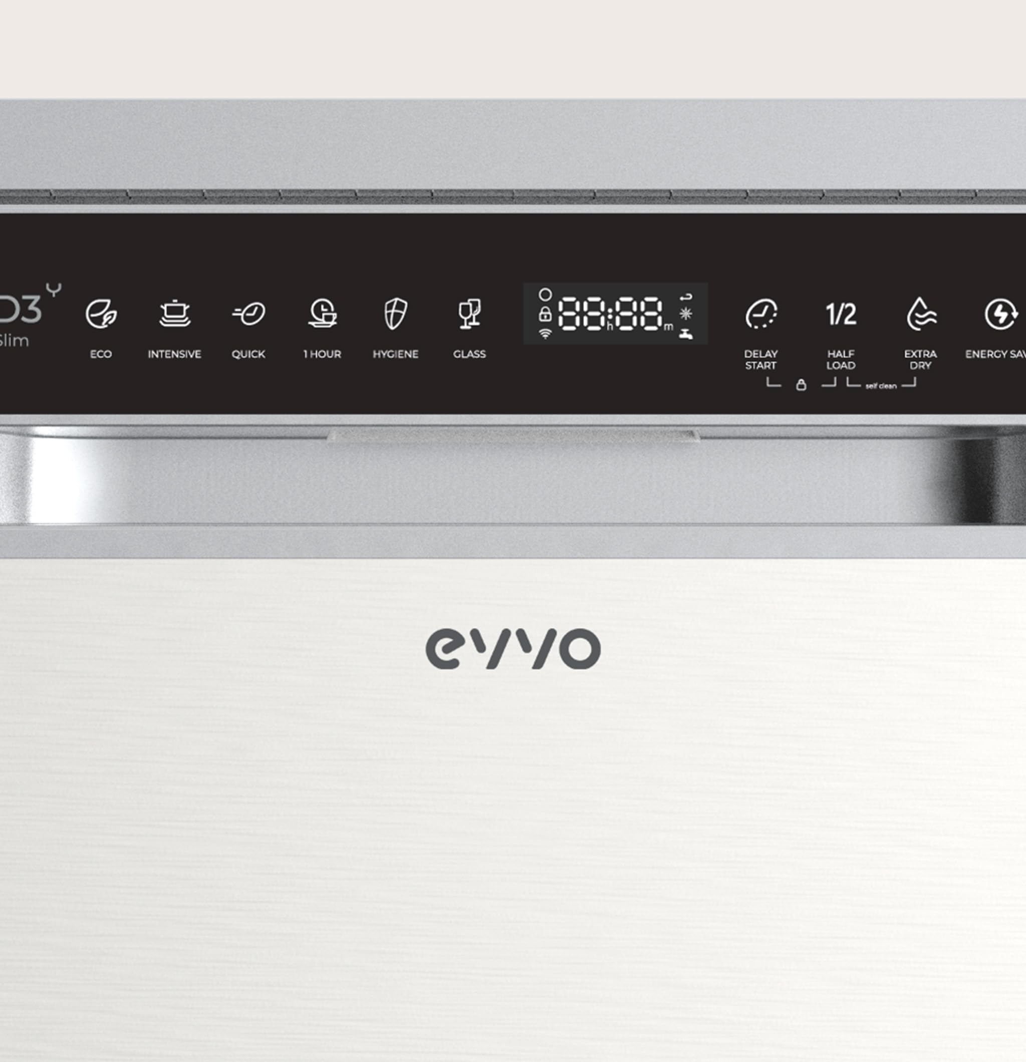Lavavajillas D3Y Slim - 45 cm, 11 Servicios, Clase Energética D, Diseño Slim Compacto, 6 Programas, Media Carga, Inicio Diferido, Secado Extra, Funcionamiento Silencioso (Inox) — view 9