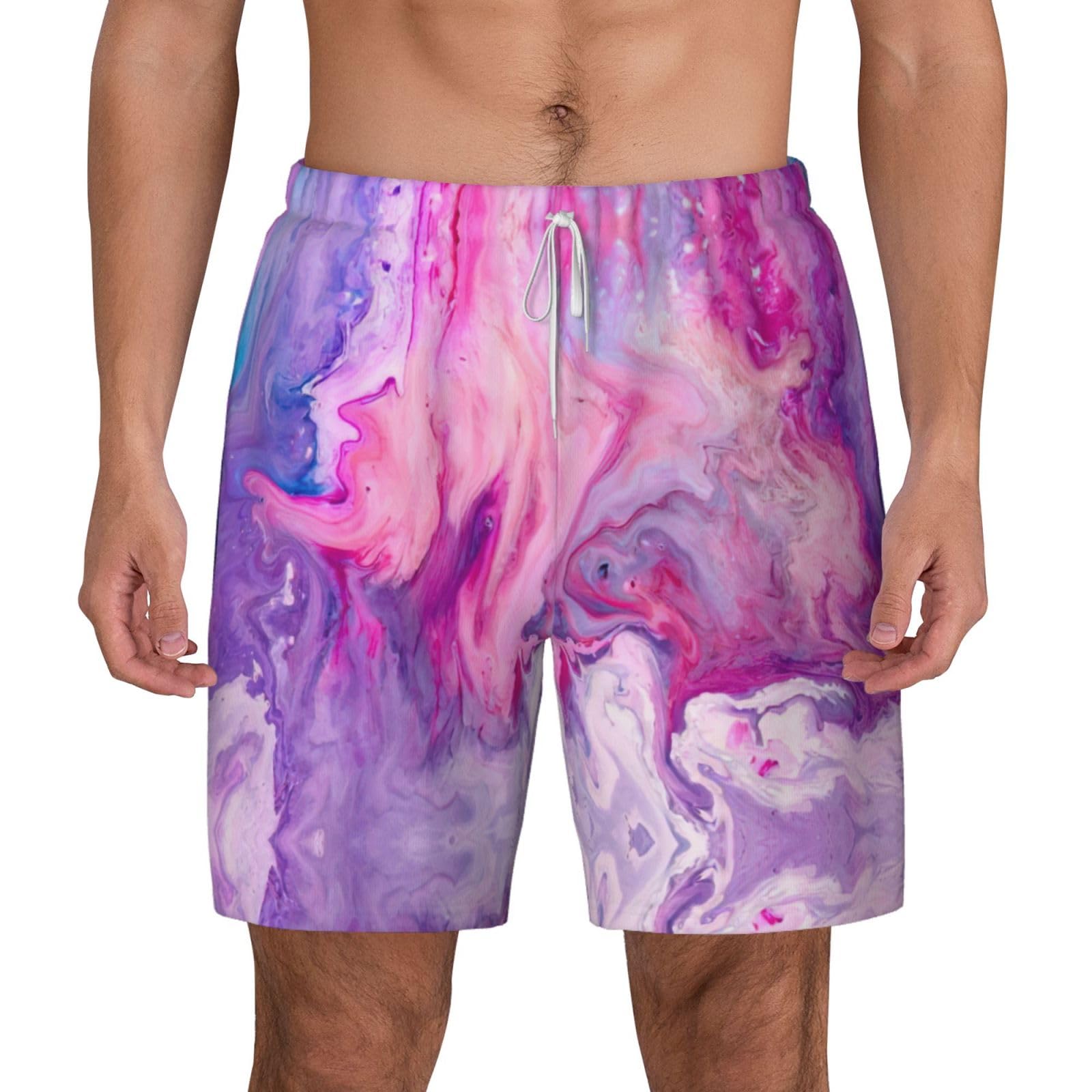 Short de bain homme violet marbré séchage rapide pour le surf - 8