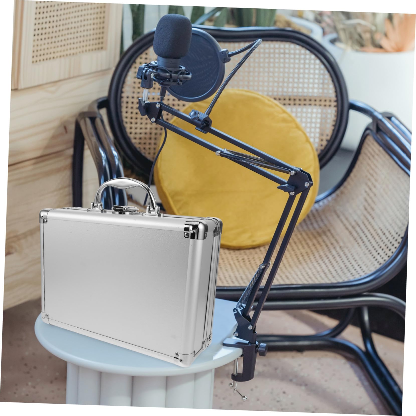 Aluminiowa Walizka Transportowa Aluminiowa Skrzynka Narzędziowa Twarda Obudowa Mikrofonu Tragbar Leere Metallbox Przenośny Organizer Do Przechowywania Aluminiowe Walizki Do