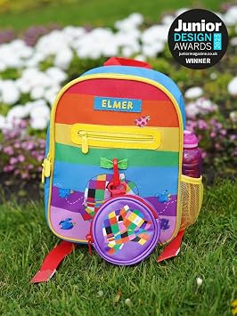 Elmer Rainbow Backpack with Detachable Purse