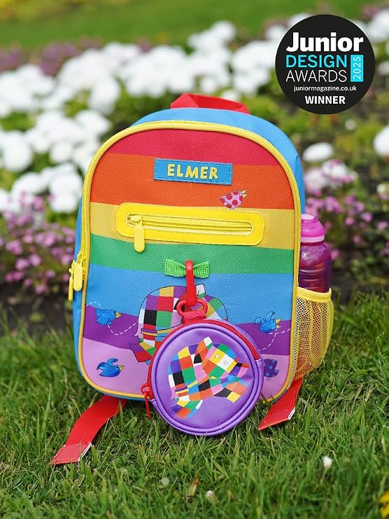 Elmer Rainbow Backpack with Detachable Purse