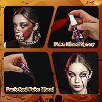 Vista 4 de Oiomniv SFX - Juego de 23 piezas de maquillaje de zombies de Halloween, juego de pintura facial para payaso, vampiro, esqueleto, bruja, cosplay