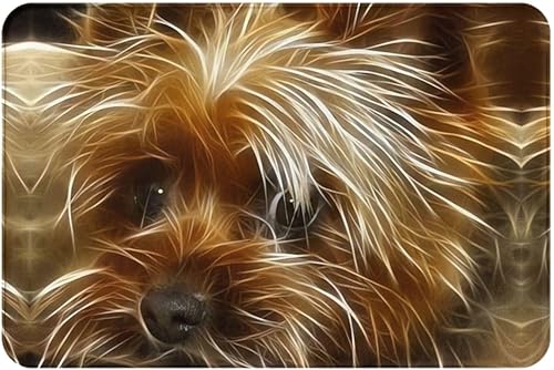 BONDIJ Divertida alfombra de baño Yorkie para perro, cómoda alfombra de baño antideslizante, cocina, decoración del hogar, accesorios modernos, 16 x
