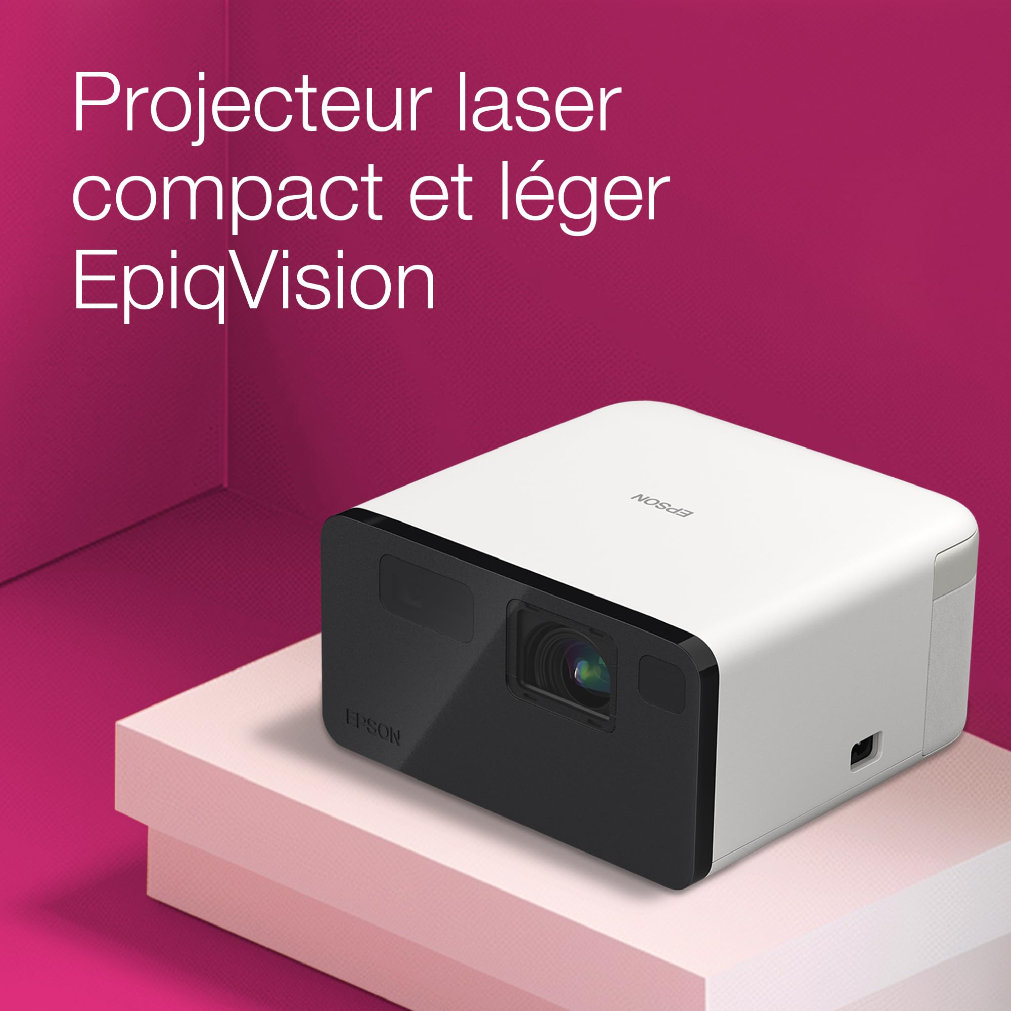 Epson EF-21W Mini Smart Laser Projector | Projecteur Vidéo Portable Full HD, 1920 x 1080p, Haut-Parleur Bluetooth 5W, Projection au Mur, au Sol ou au Plafond, 1000 Lumens, Google TV | 150", Blanc