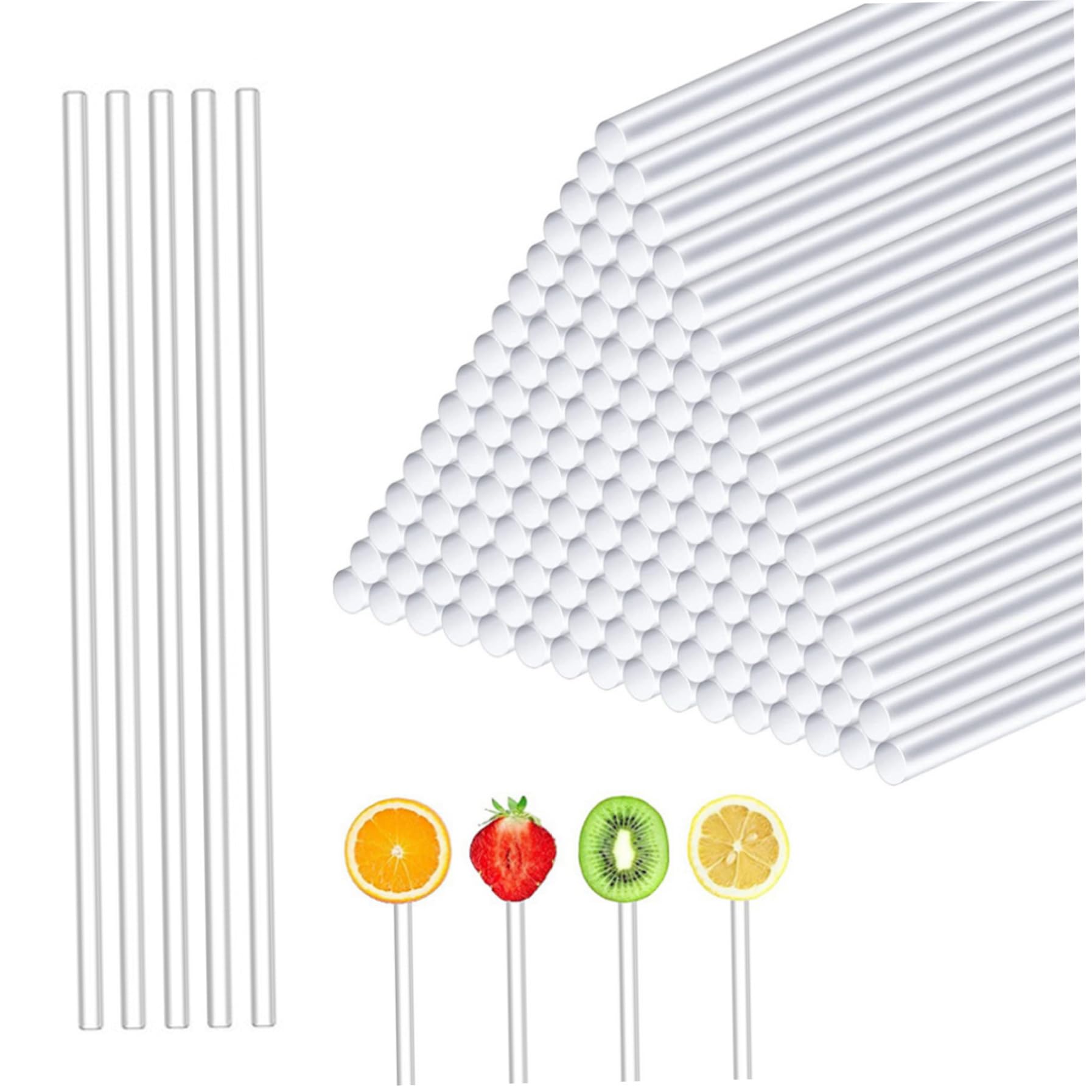 Bonalake Cake Sticks Clear Cake Topper Sticks Acrylic Lollipop for Candy Chocolates Cookies 100PCS topper clear acrylic dowels