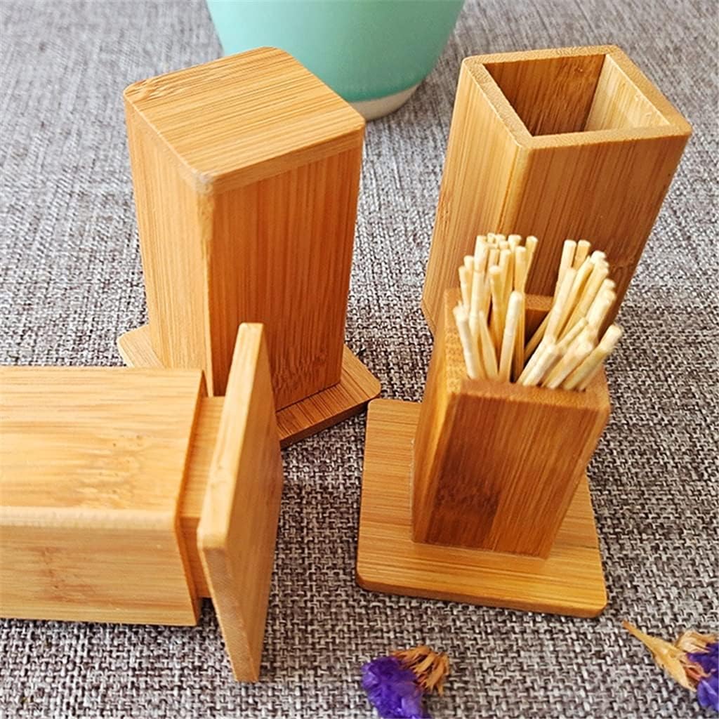Toothpick box with cover household toothpick holder square slot storage dining table ornaments
