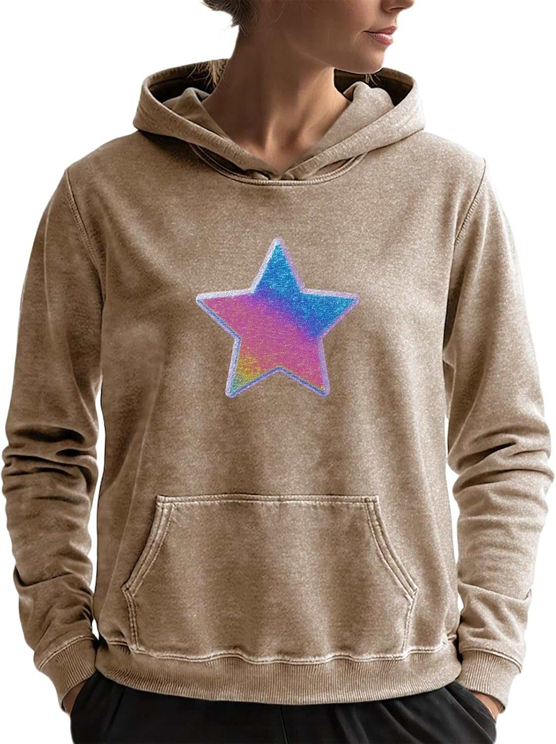 Womens Hooded Sweatshirt Loose Fit Comfy Sweatshirts For Women Oversized Pullover W...