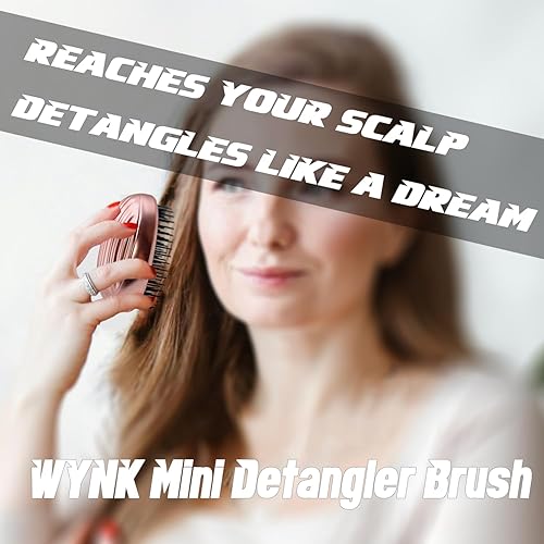 Miniatura 3 de WYNK Cepillo de pelo de viaje en forma de concha, cepillo desenredante para mujeres y hombres, cepillo de pelo portátil compacto para cabello grueso