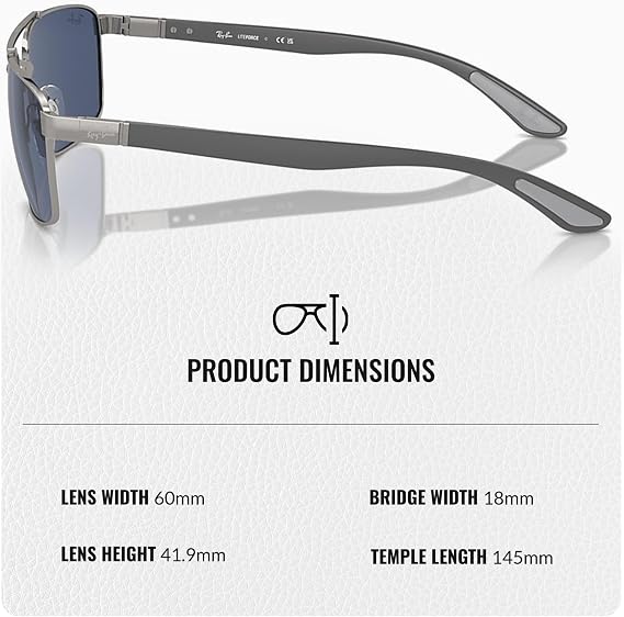 Ray-Ban RB3737 Rectangle Sunglasses with Official RAYBAN Eyewear Kit
