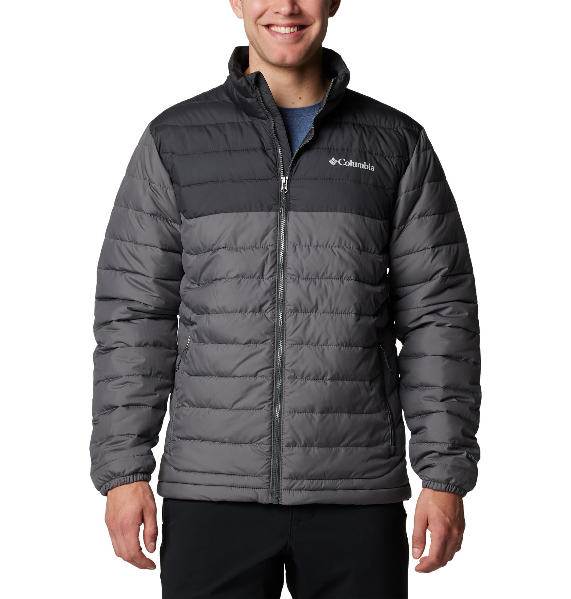 Columbia Manteau Powder Lite II, doublure réfléchissante Omni-​Heat, tissu résistant à l'eau, capuchon ajustable, poches sécurisées, poignets élastiques - Hommes