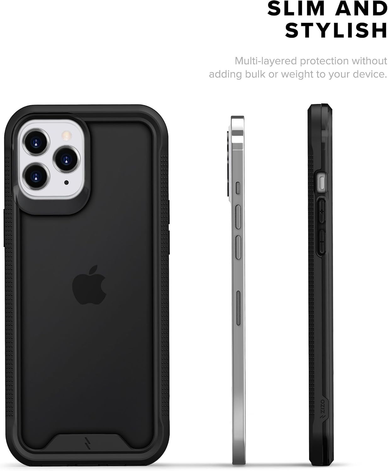 ZIZO ION Series for iPhone 12 Mini Case - Military Grade Drop Tested with Tempered Glass Screen Protector - Black Smoke