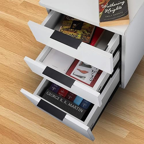 Miniatura 4 de Peaha Paquete de 10 tiradores negros de gabinete de cocina, accesorios de aleación de aluminio, para borde de gabinete, tirador de dedo negro 2.992