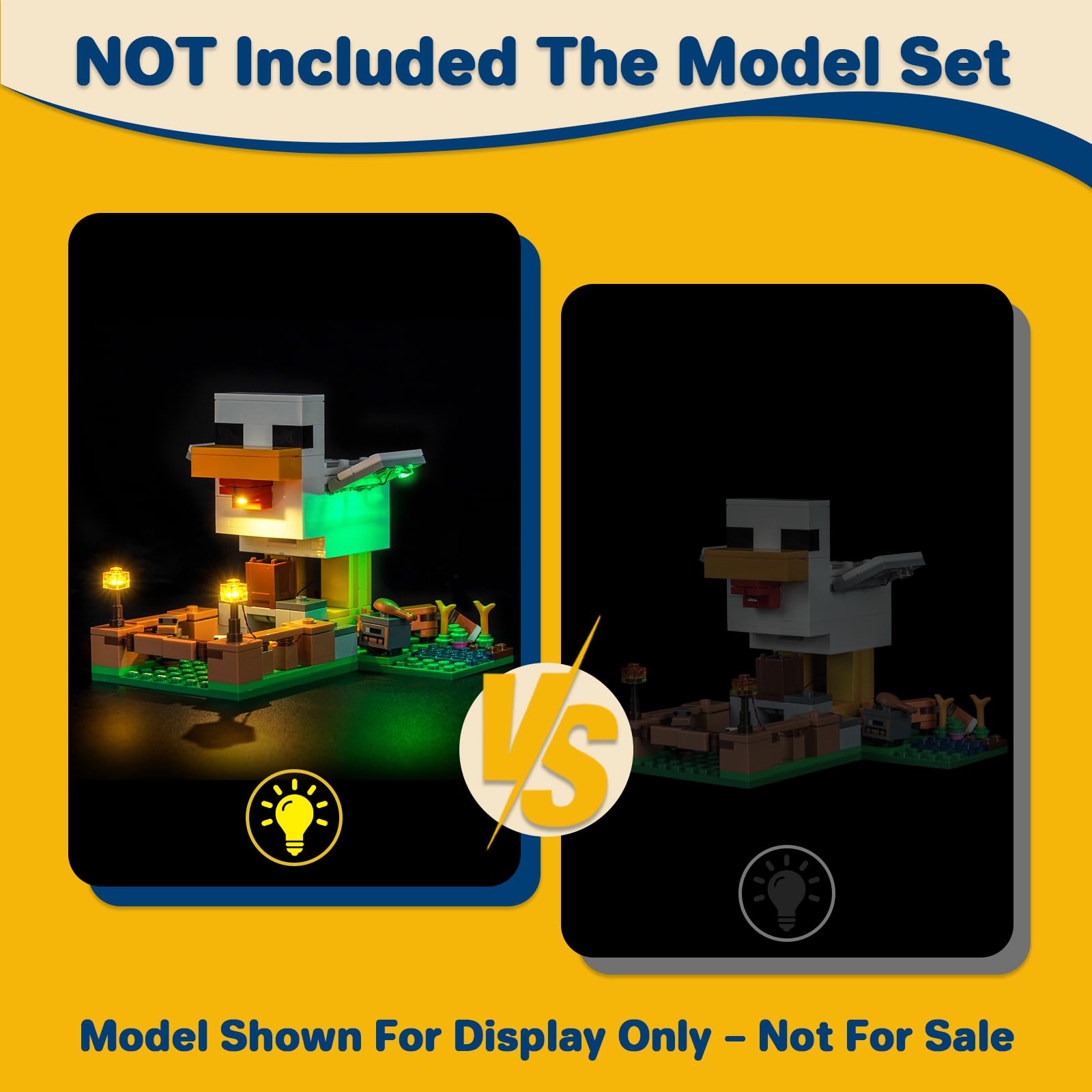 LocoLee Led Light Set Compatible with Lego 21585 Chicken Farm Led Decoration Lighting Kit Compatible with Lego 21585 Building Blocks Model,Only Lights Set,No Model - Image 4