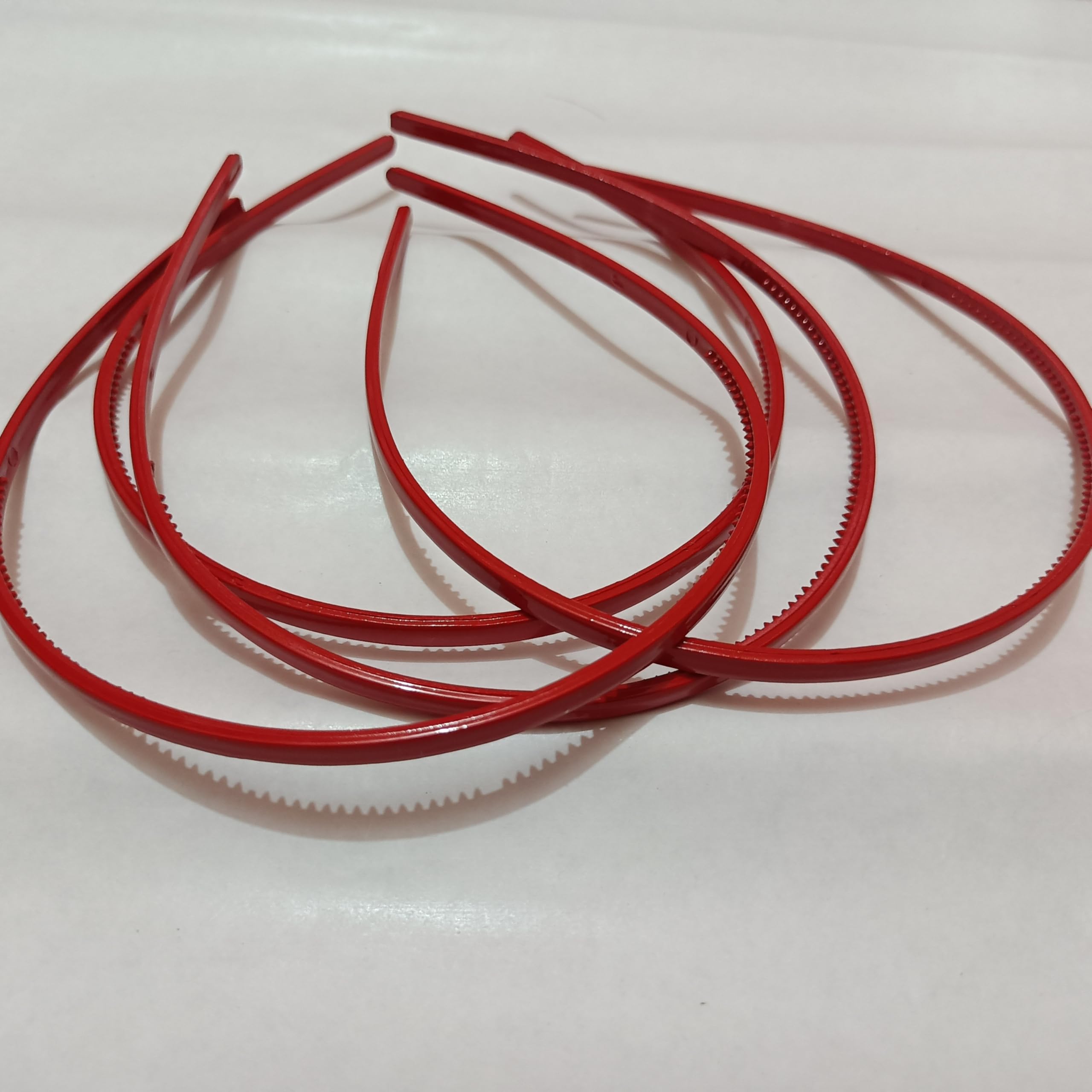 Glam Shopperz Thin Red Plastic Headbands, 8mm Width, Pack of 7-image-11