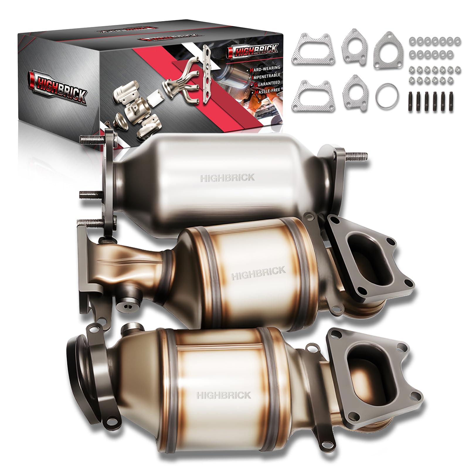 HIGHBRICK 3pcs Catalytic Converter Compatible with Honda Accord 2003-2007 3.0L
