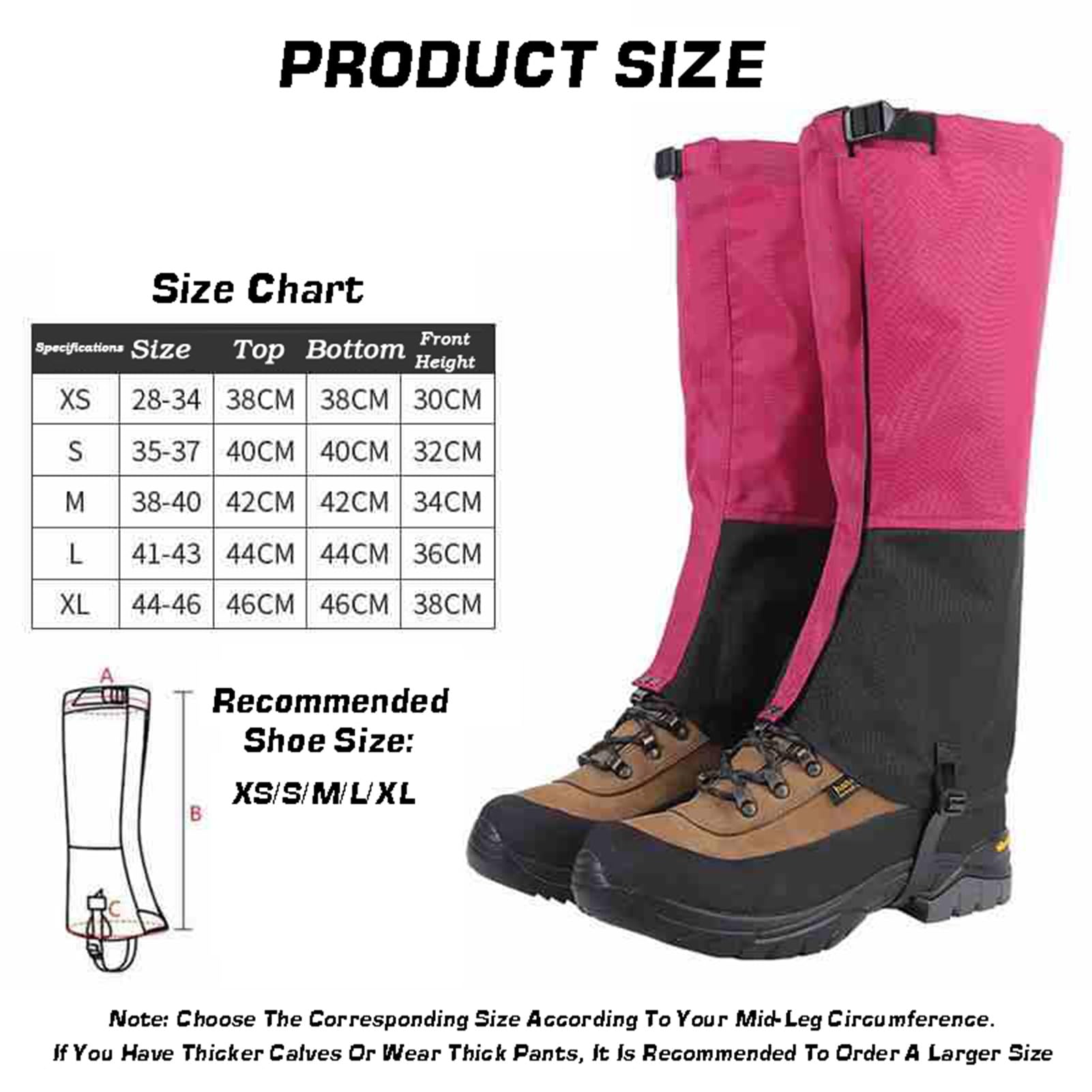 Polainas For Piernas, Ligeras Y Resistentes Al Viento, Polainas For Nieve Ajustables, Disponibles For Hombres Y Mujeres, For Senderismo, Esquí, Caminatas, Escalada Y Nieve En La Montaña
