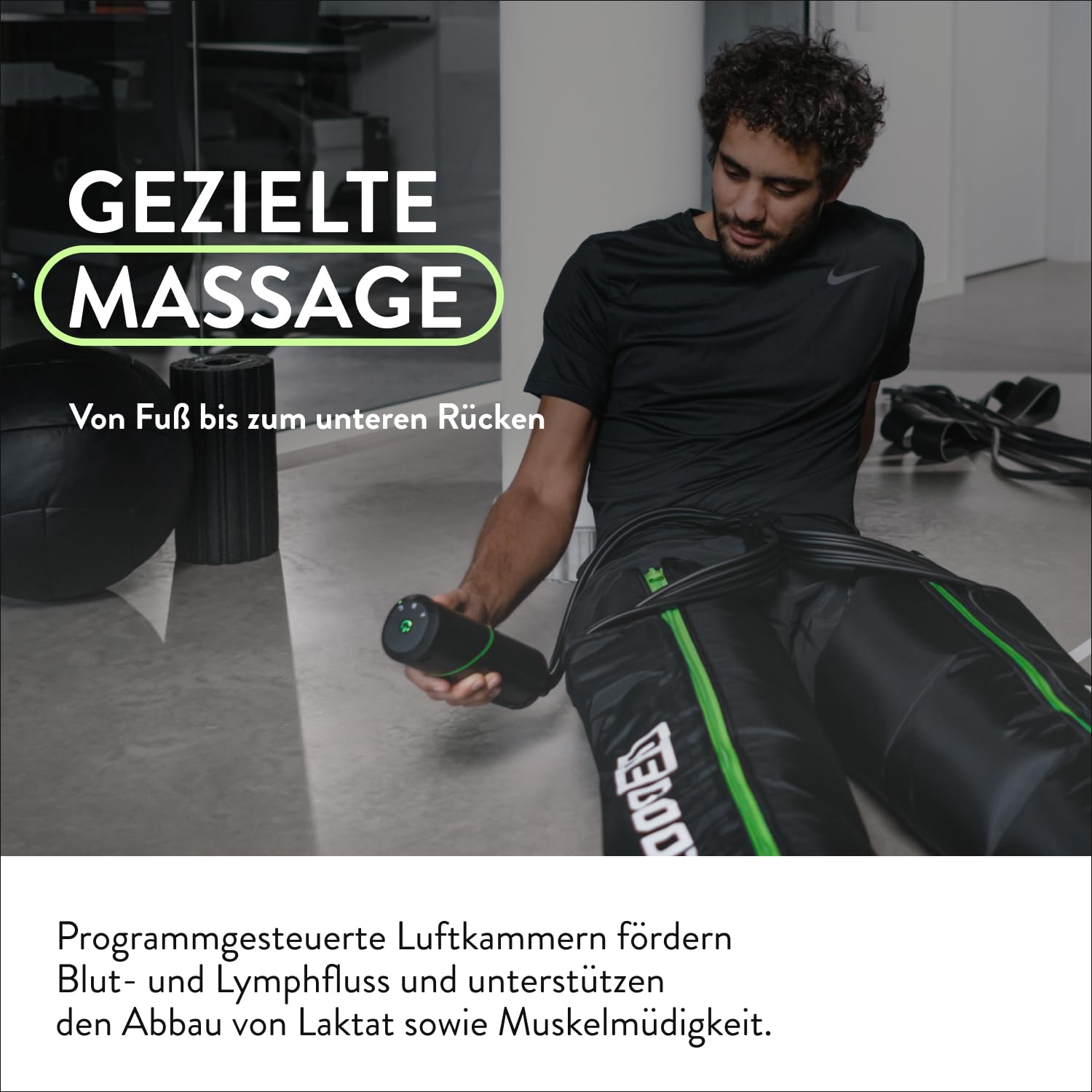 Go Lite Boots – Beinmassagegerät | 180 mmHg | 4 überlappende Kammern | für Zuhause & Unterwegs | Erholung der Muskulatur | XL