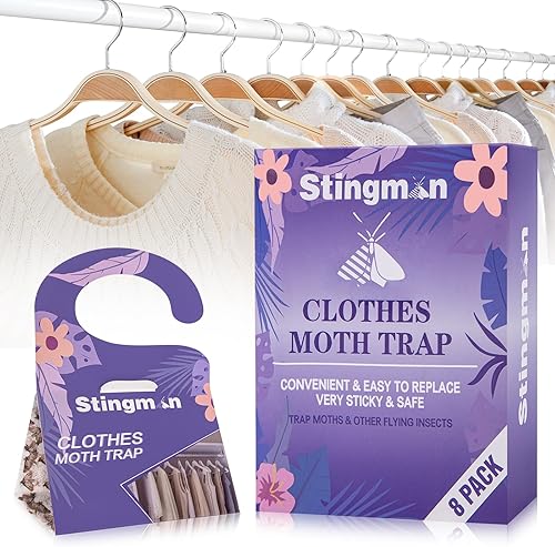 Potentes trampas para polillas de ropa, paquete de 8, trampa para polillas de ropa con feromonas, trampas adhesivas para polillas de armario para