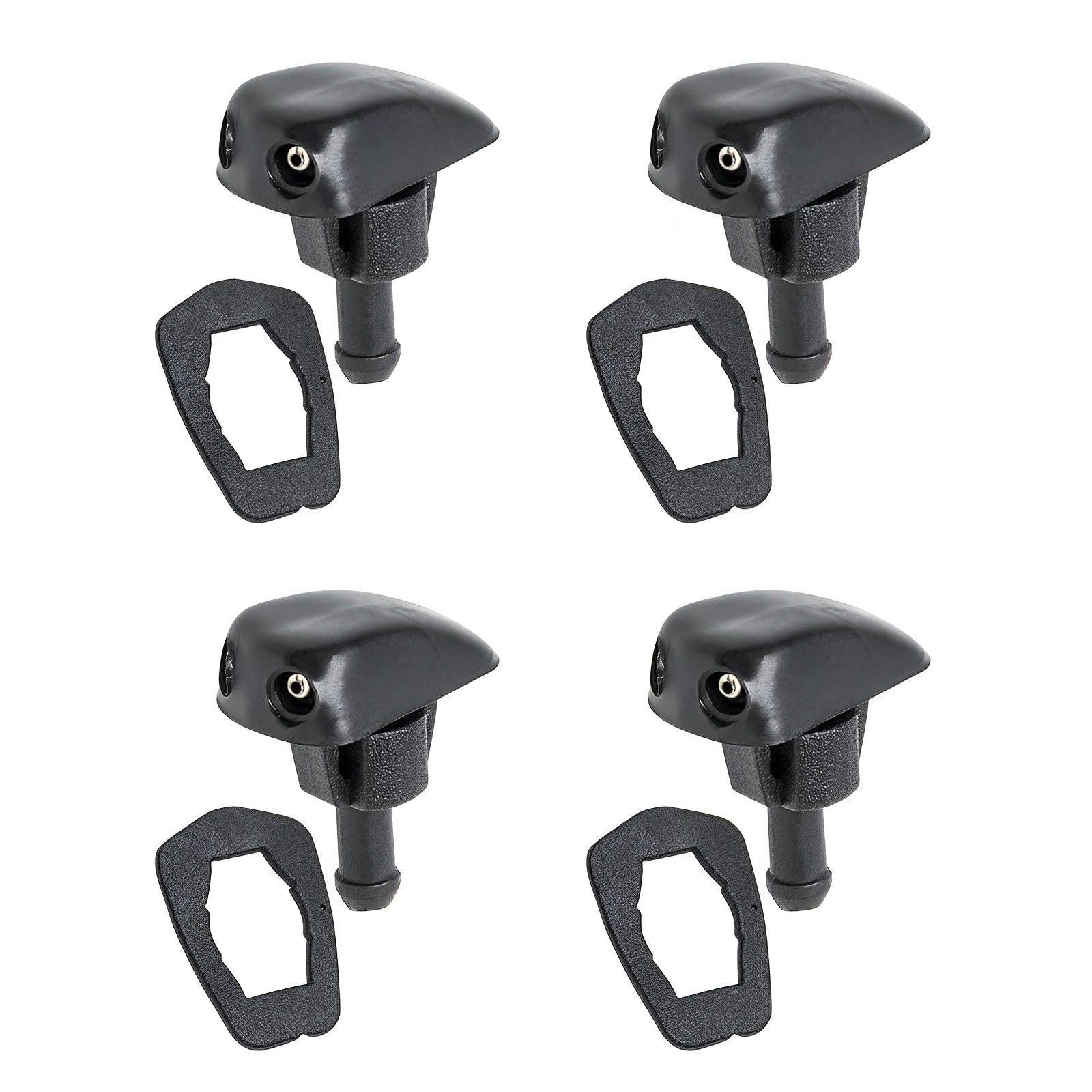 4 Pcs Wiper Water Jet Spray Nozzle - Car Windshield Spray Nozzle Sprayer, Double Hole Windscreen Washer Jets - Black Replacement Part for Car Windshield