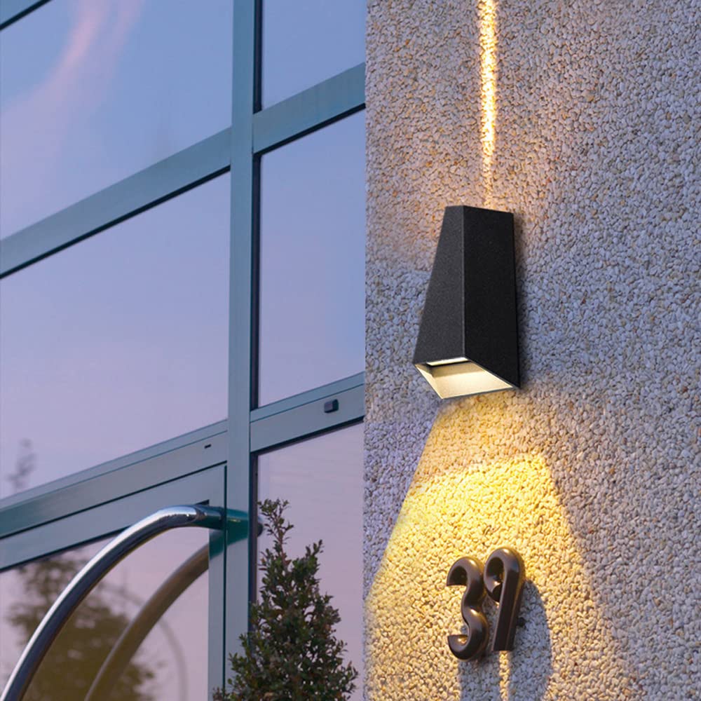 2 STÜCKE IP65 Wasserdichte Wandleuchten für den Außenbereich, Wandlampe, LED-Wandadressenleuchten, Wandbeleuchtung für Terrasse, Stufe, Treppe, Garten (10 W)