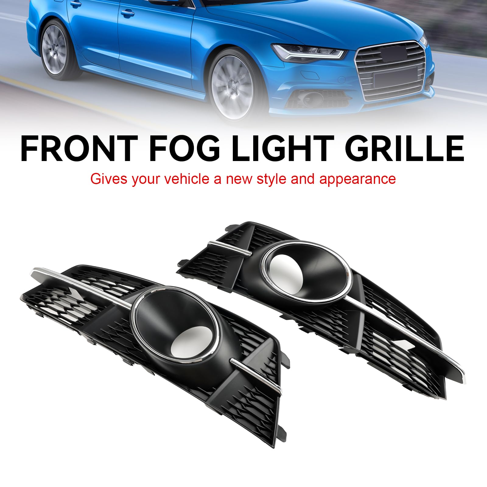 Fog Light Front Bumper Lower Grill 4G0807682AG Adatto per Audi A6 4G C7 A6l 2016-18 (No Logo)
