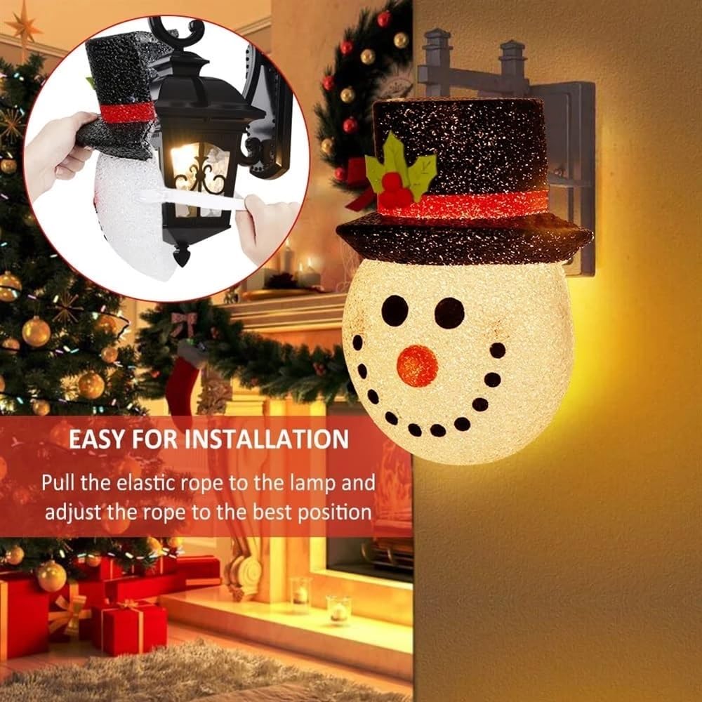 2 Stück Weihnachts-Lichtabdeckungen Schneemann – Für Veranda, Garten, Garage, 31x23,9x13 Cm