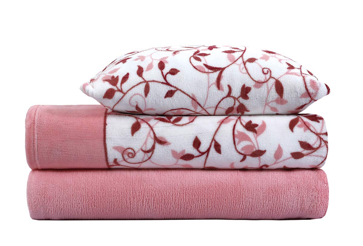 Paula Home Juego Sábanas CORALINA, Térmica para Invierno 3 Pcs 240Gr/M². Incluye Encimera, Bajera Ajustable y Funda Almohada. (Maquillaje 135x190/200+30cm para Cama 135)